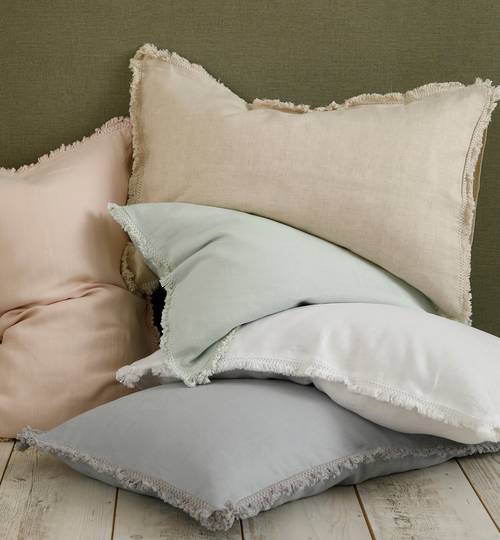 MM Linen - Laundered Linen - Pewter - Tassel Pillowcase & Eurocase Sets